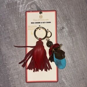 💋NEW House of Harlow 1960 Red Tassel Bag Charm